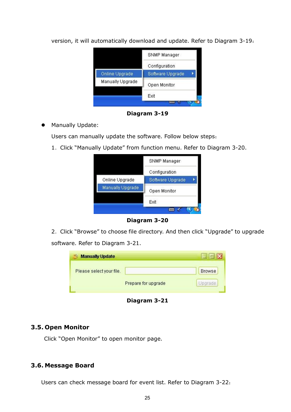 Open monitor, Message board | PowerWalker ViewPowerMini User Manual | Page 26 / 64