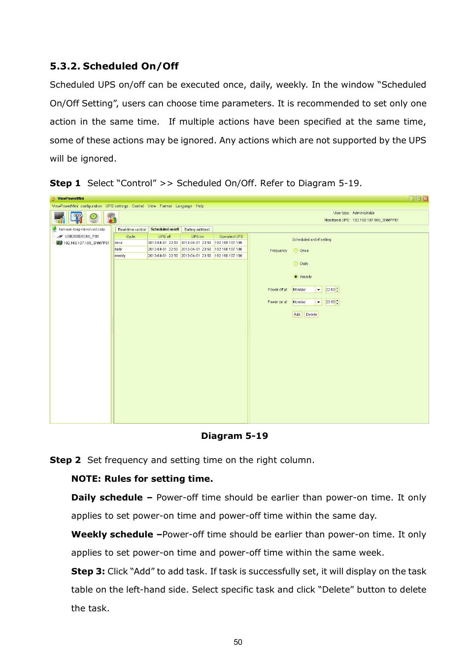 Scheduled on/off | PowerWalker ViewPowerMini User Manual | Page 51 / 64