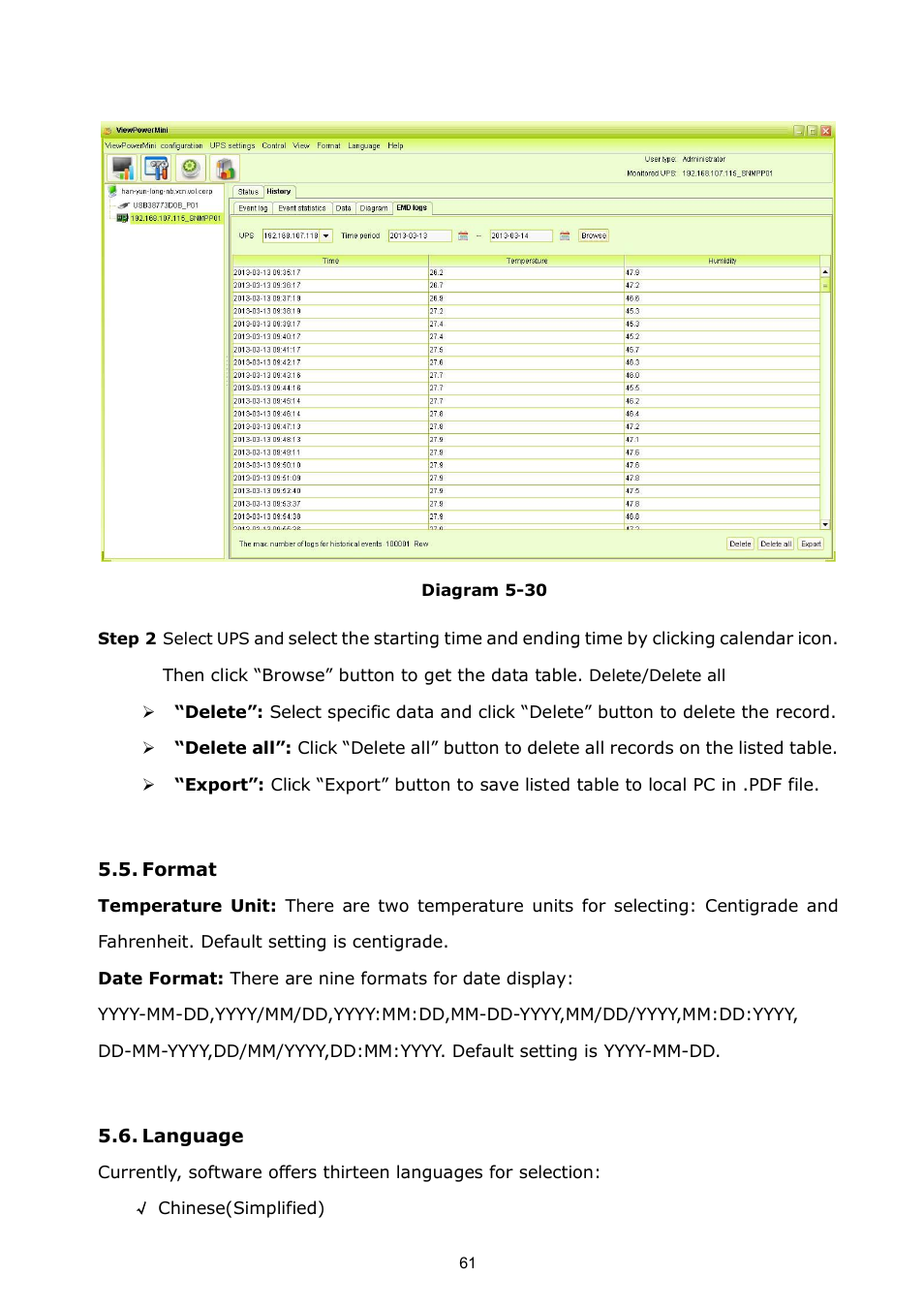 Format, Language | PowerWalker ViewPowerMini User Manual | Page 62 / 64
