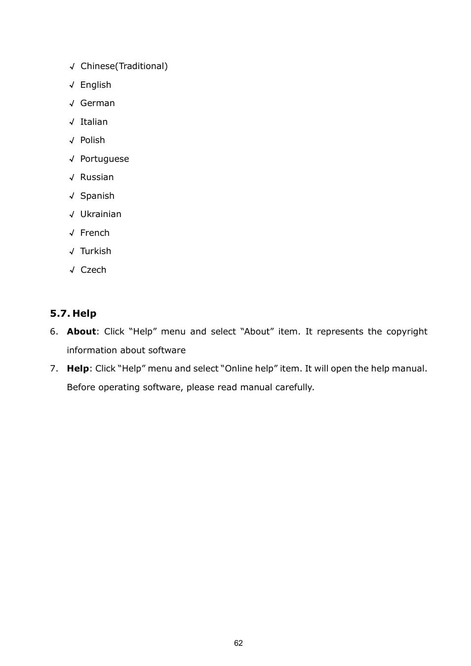 Help | PowerWalker ViewPowerMini User Manual | Page 63 / 64
