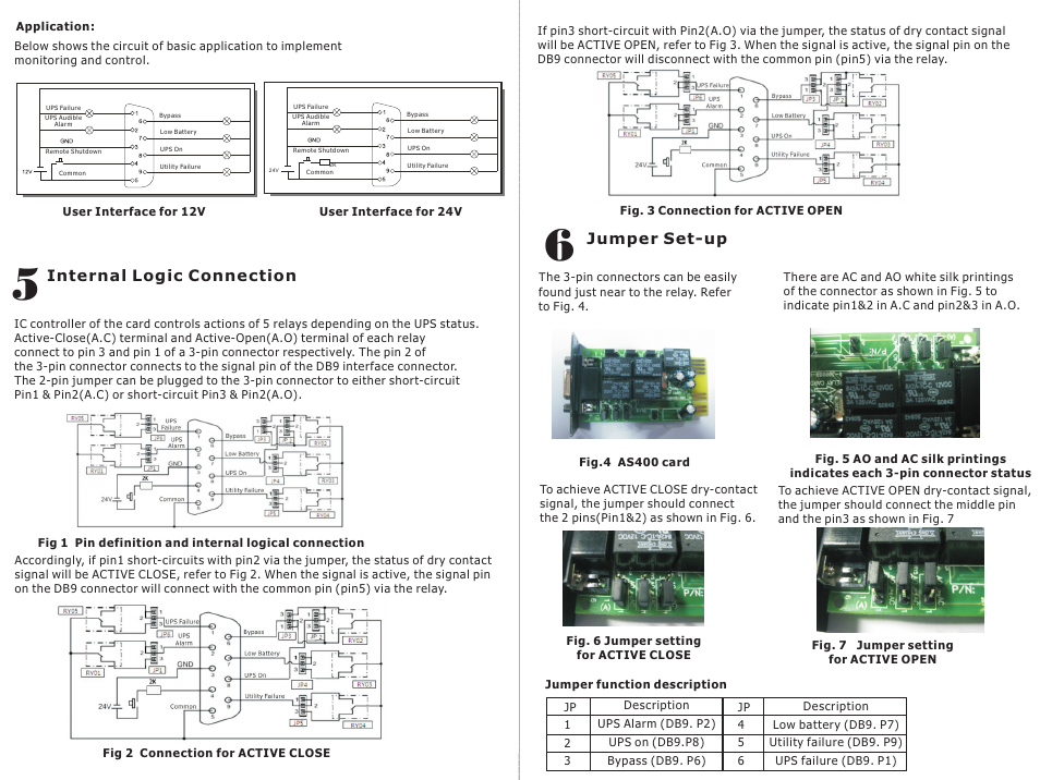 頁面 2, Internal logic connection, Jumper set-up | PowerWalker AS_400 Card User Manual | Page 2 / 2