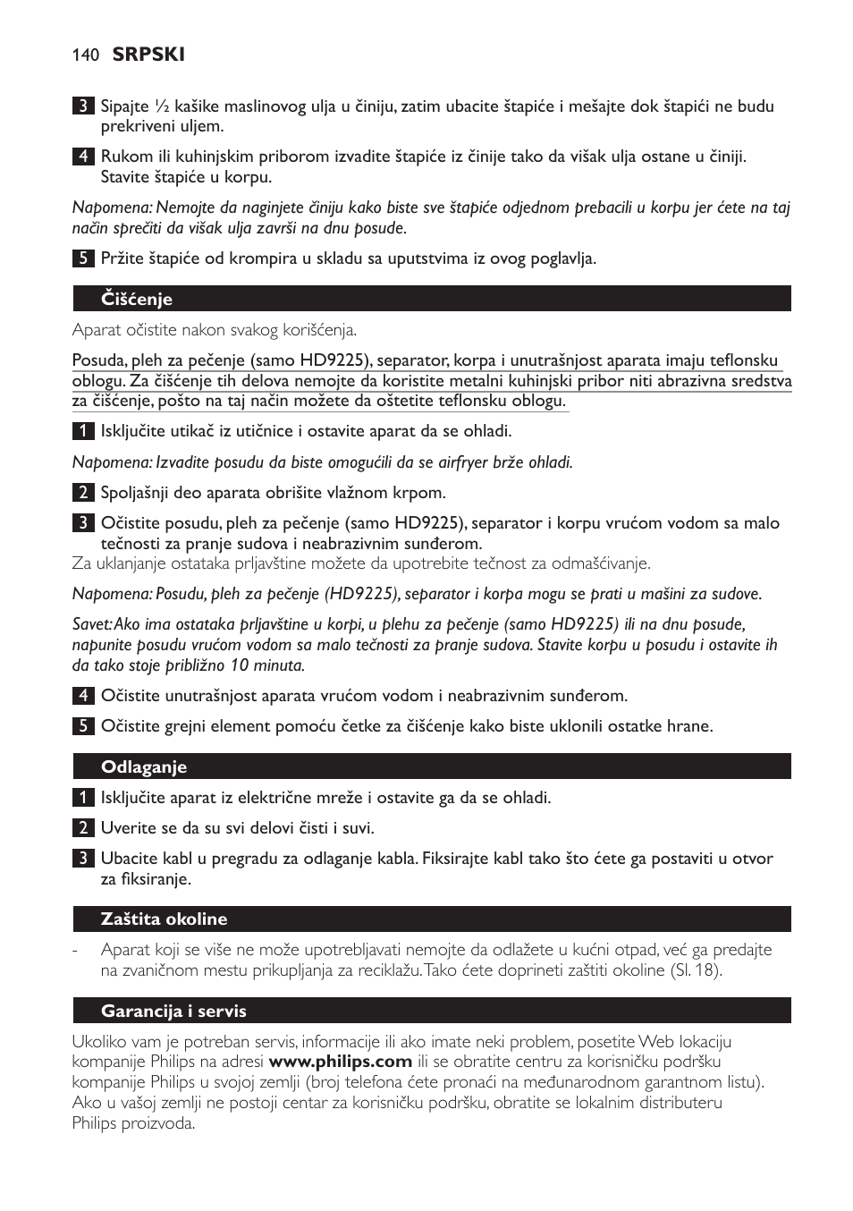 Philips HD9225 User Manual | Page 140 / 156