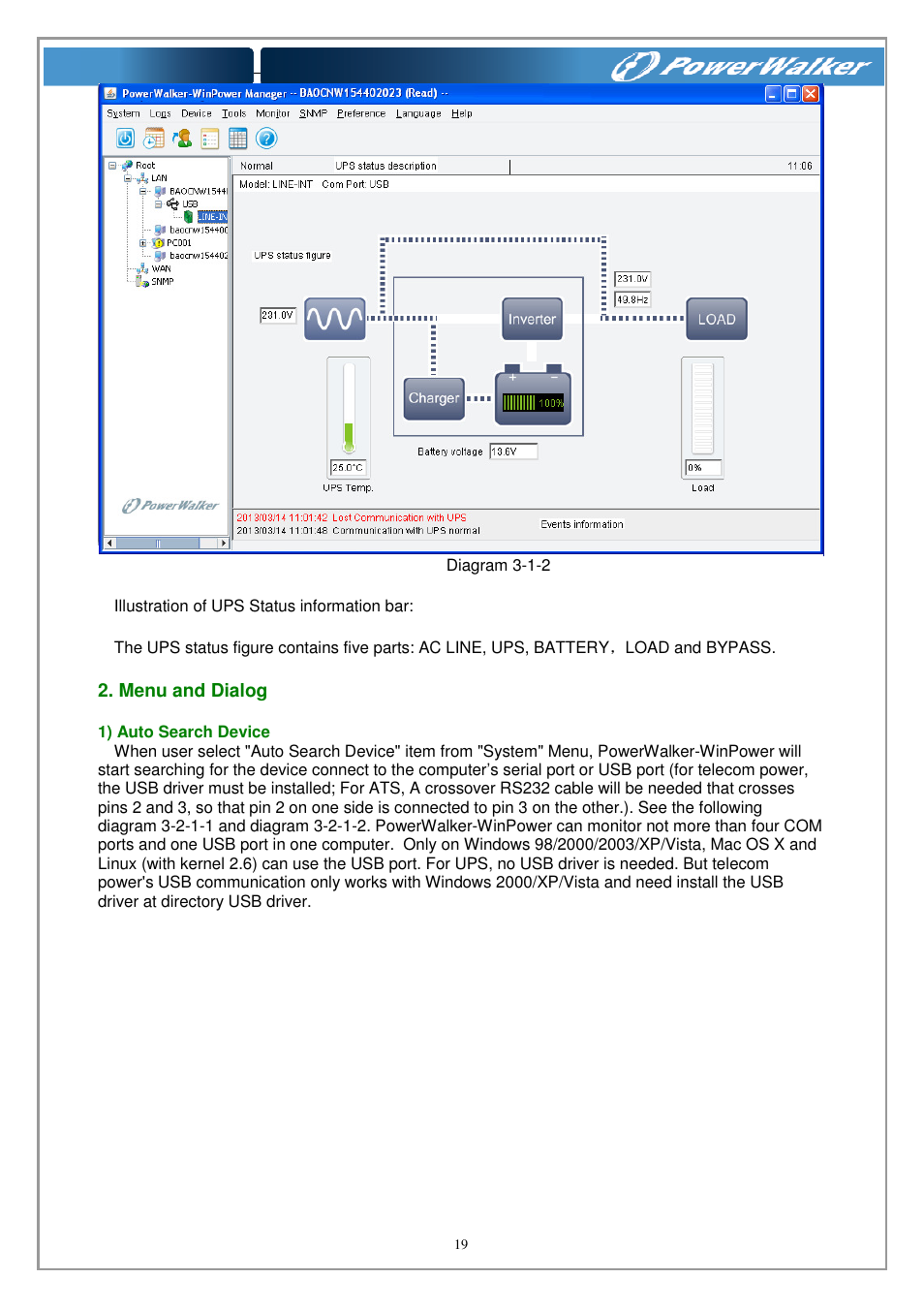 PowerWalker WinPower Software V.4.3.0.1 Manual User Manual | Page 19 / 109