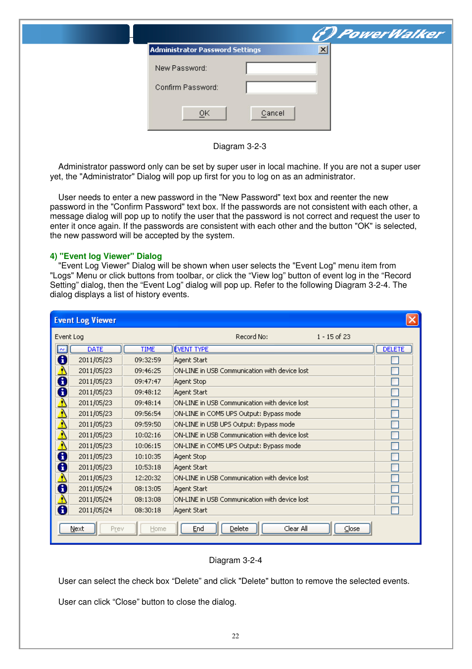 PowerWalker WinPower Software V.4.3.0.1 Manual User Manual | Page 22 / 109