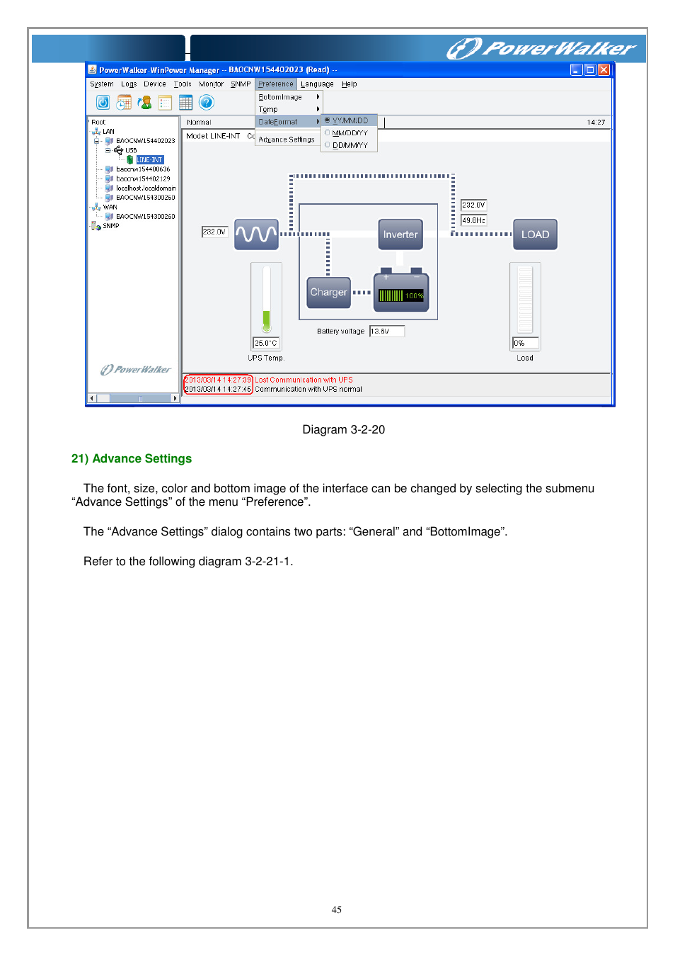 PowerWalker WinPower Software V.4.3.0.1 Manual User Manual | Page 45 / 109