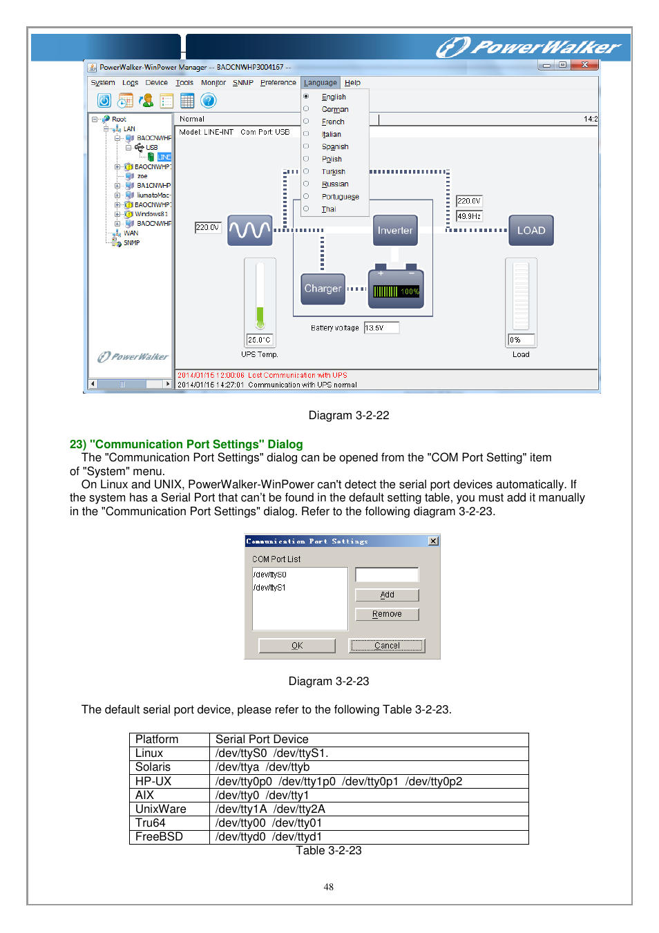 PowerWalker WinPower Software V.4.3.0.1 Manual User Manual | Page 48 / 109