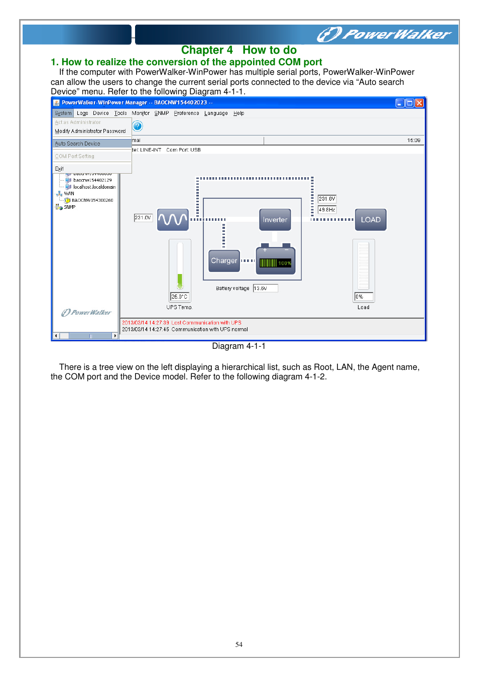 Chapter 4 how to do | PowerWalker WinPower Software V.4.3.0.1 Manual User Manual | Page 54 / 109