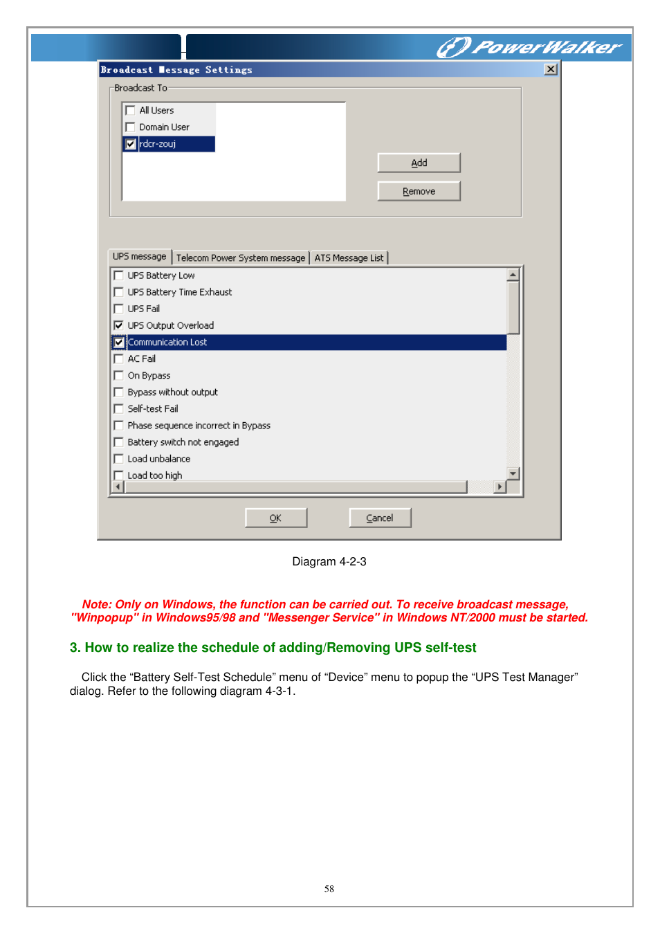 PowerWalker WinPower Software V.4.3.0.1 Manual User Manual | Page 58 / 109