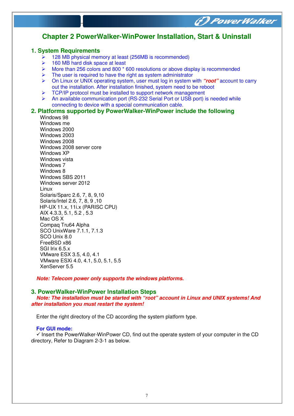 PowerWalker WinPower Software V.4.3.0.1 Manual User Manual | Page 7 / 109