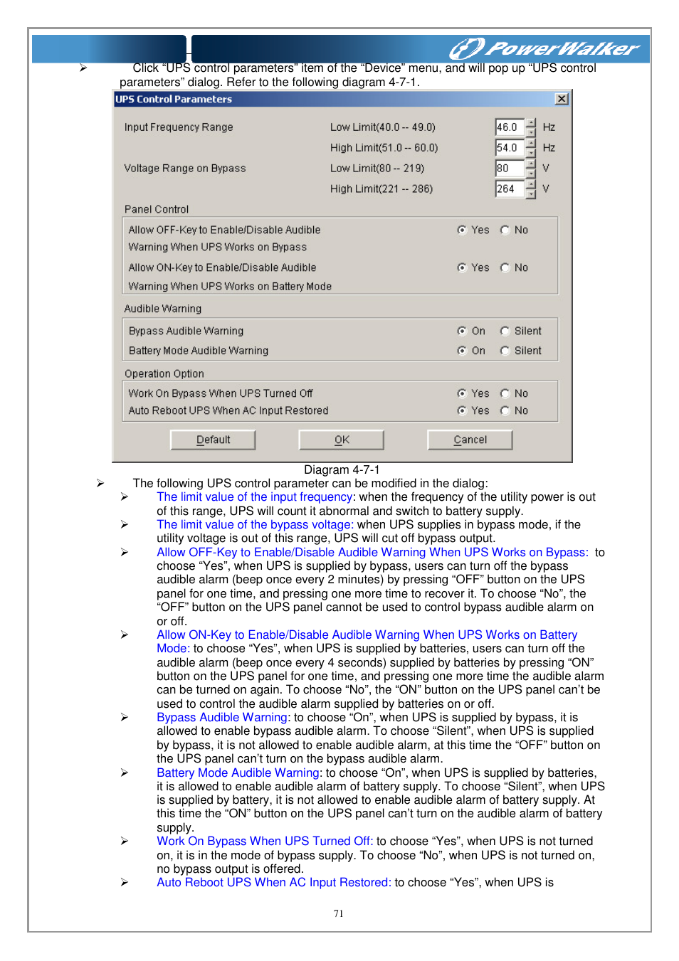 PowerWalker WinPower Software V.4.3.0.1 Manual User Manual | Page 71 / 109