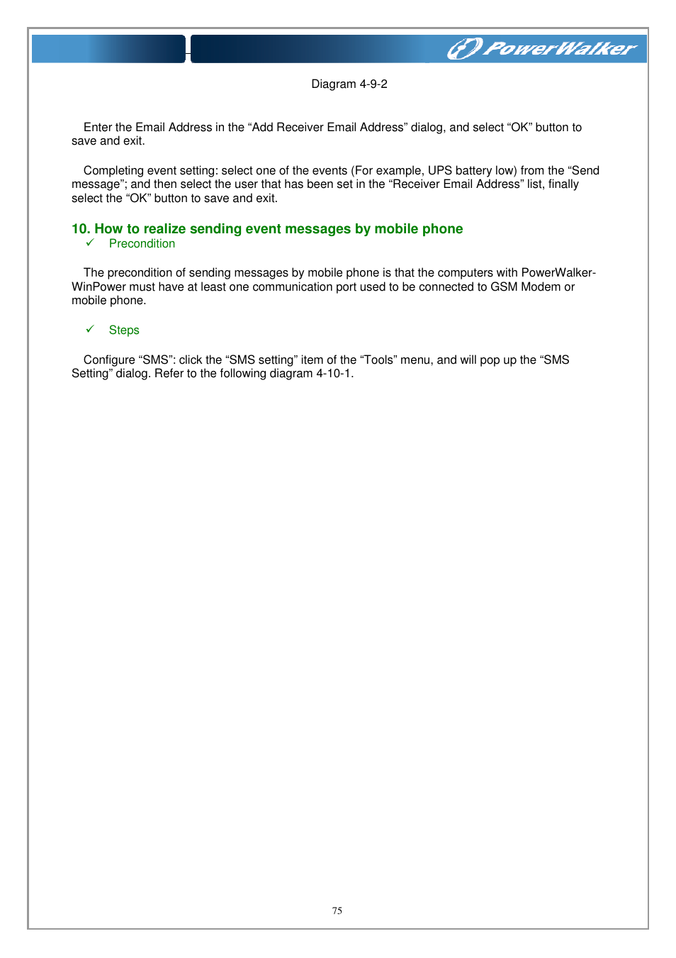 PowerWalker WinPower Software V.4.3.0.1 Manual User Manual | Page 75 / 109
