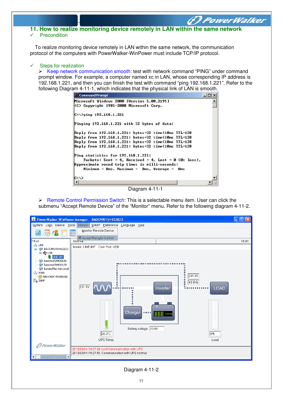 PowerWalker WinPower Software V.4.3.0.1 Manual User Manual | Page 77 / 109