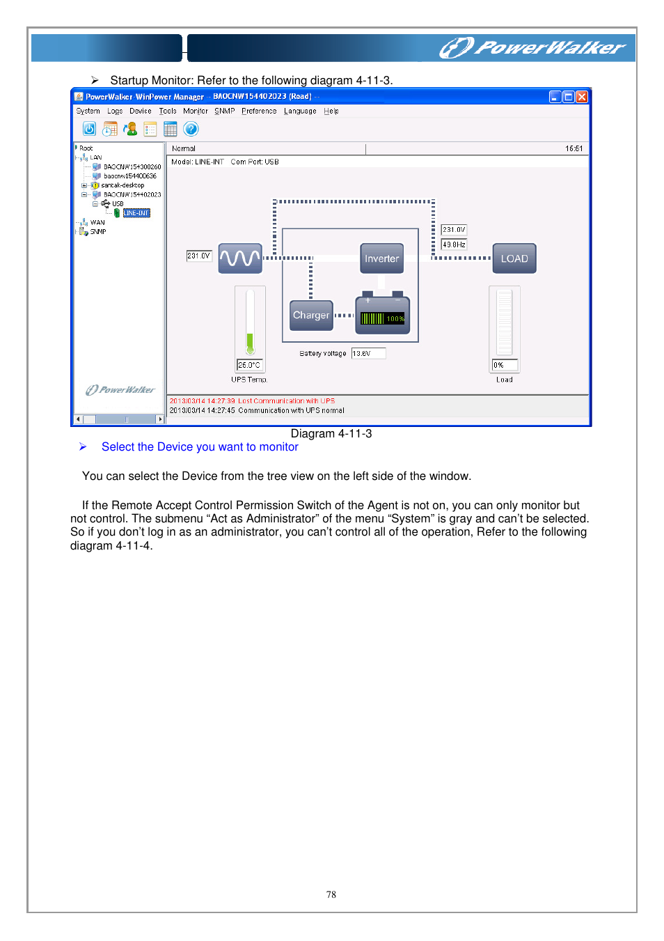PowerWalker WinPower Software V.4.3.0.1 Manual User Manual | Page 78 / 109