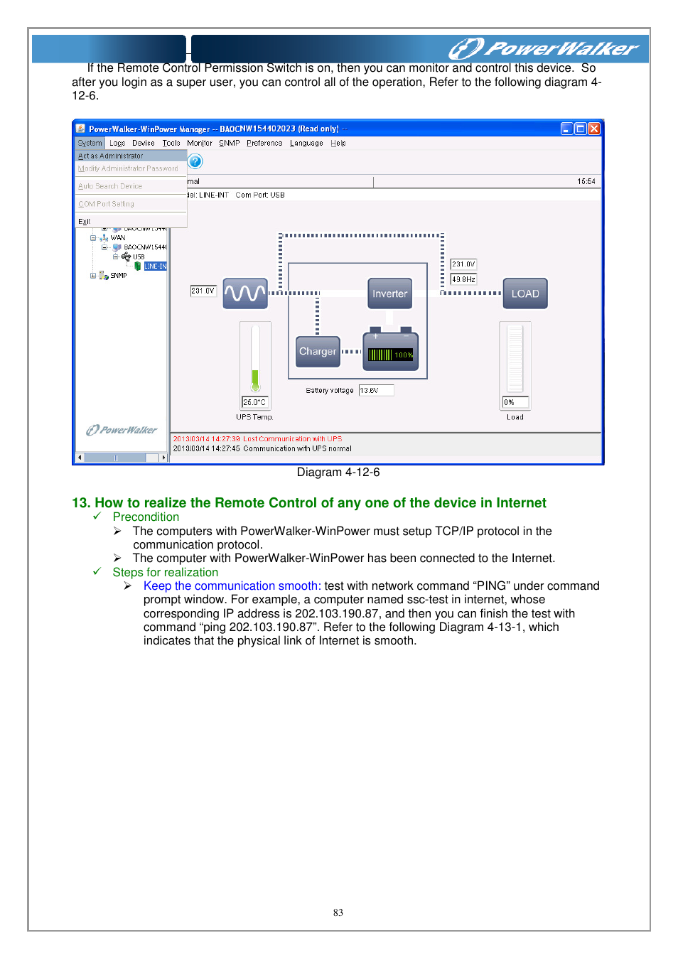 PowerWalker WinPower Software V.4.3.0.1 Manual User Manual | Page 83 / 109