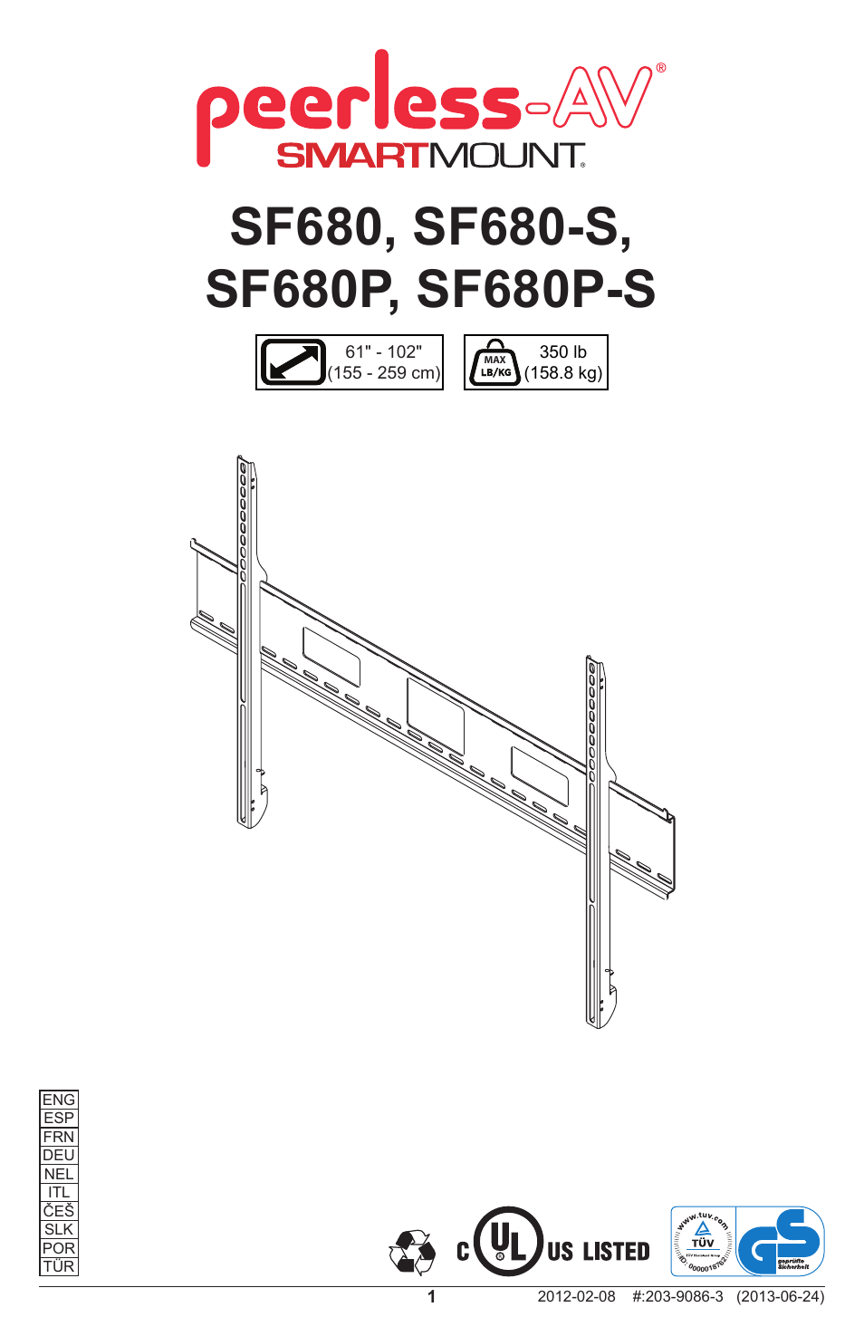 Peerless-AV SF680P - Installation User Manual | 20 pages