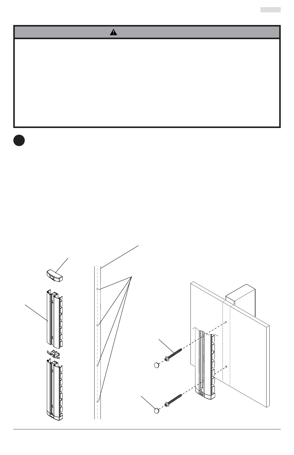 Ab h, Instalación en una pared con montantes, Advertencia | Peerless-AV ESHV30 - Installation User Manual | Page 12 / 27