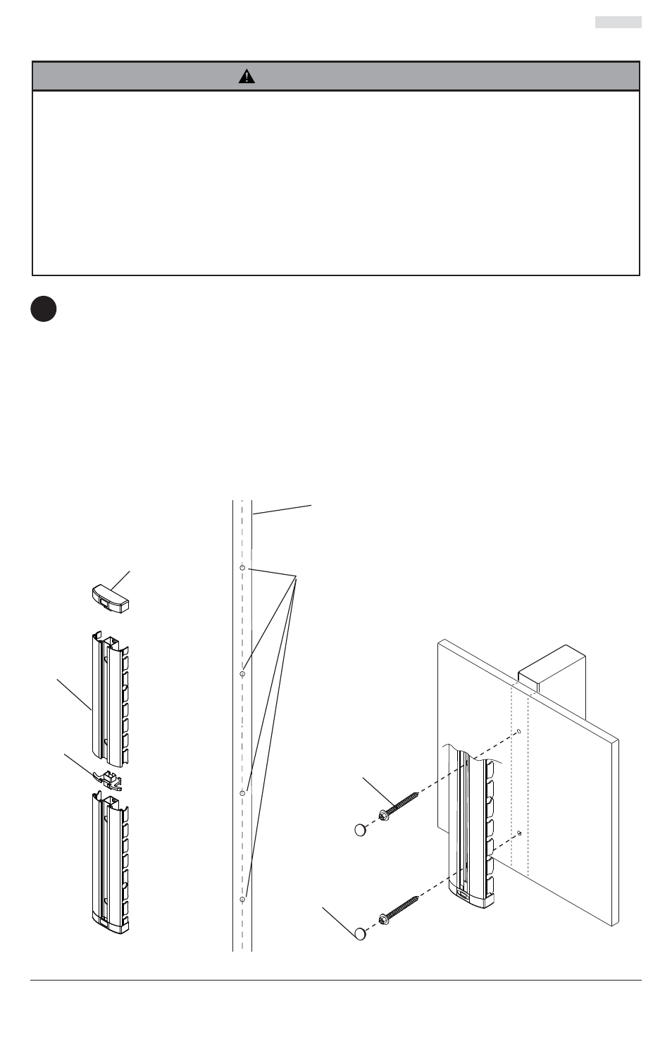 Installation au mur en bois à montants uniques, Ab h, Avertissement | Fi g. 1.2 | Peerless-AV ESHV30 - Installation User Manual | Page 20 / 27