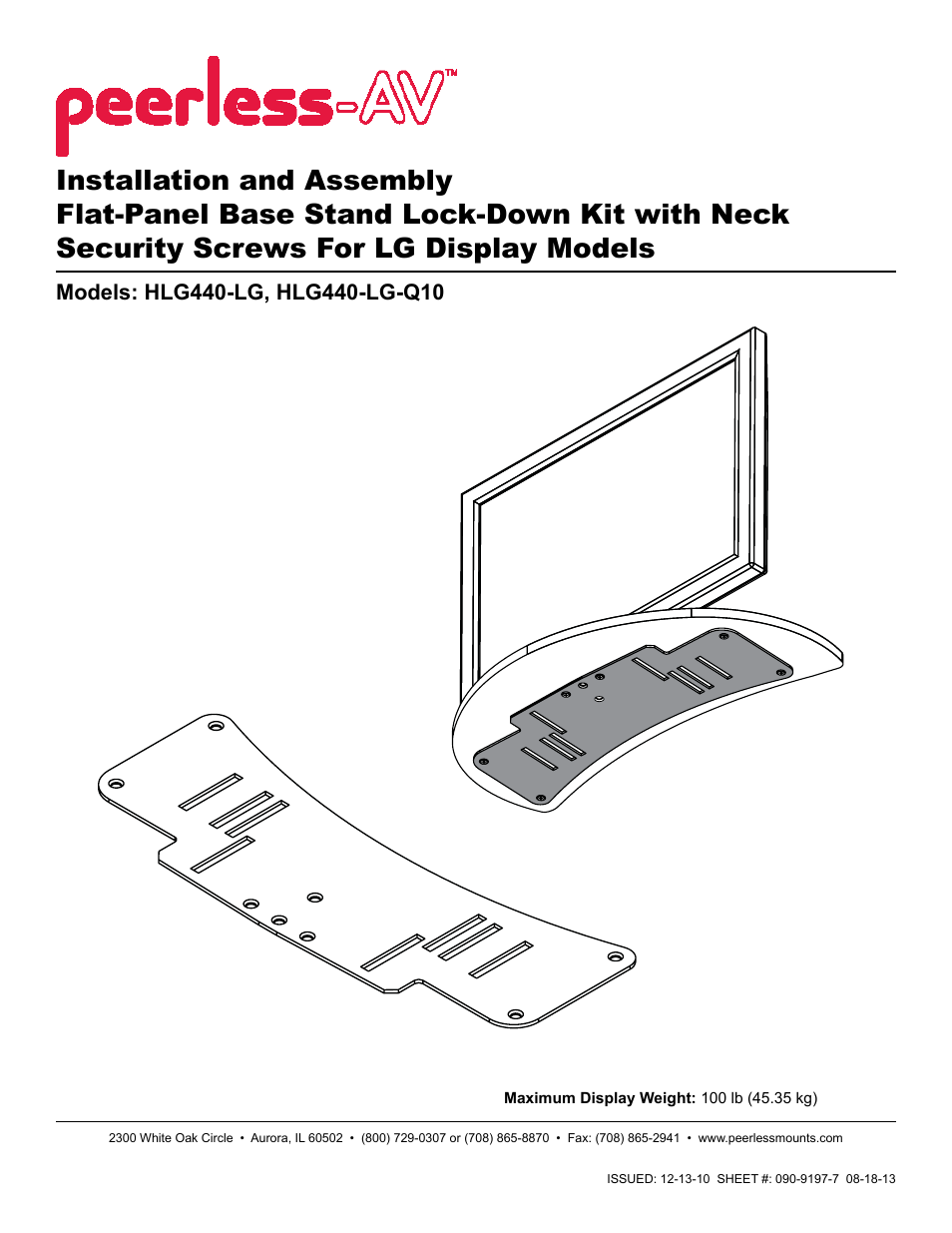 Peerless-AV HLG440-LG-Q10 - Installation User Manual | 8 pages