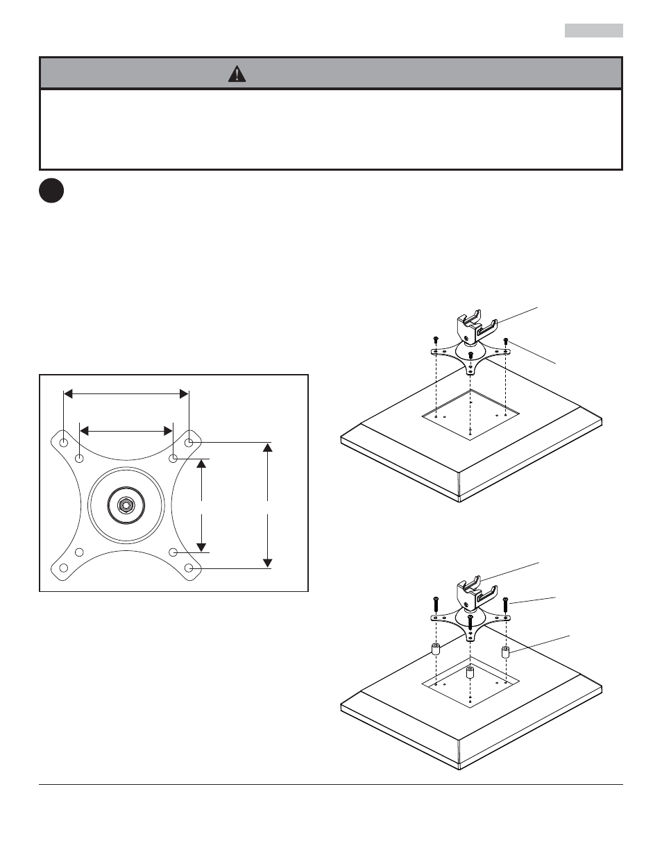 Avertissement, Ch i g, Fixation des plaques de montage à l’écran | Peerless-AV LCZ-4F4G30B - Installation User Manual | Page 23 / 26