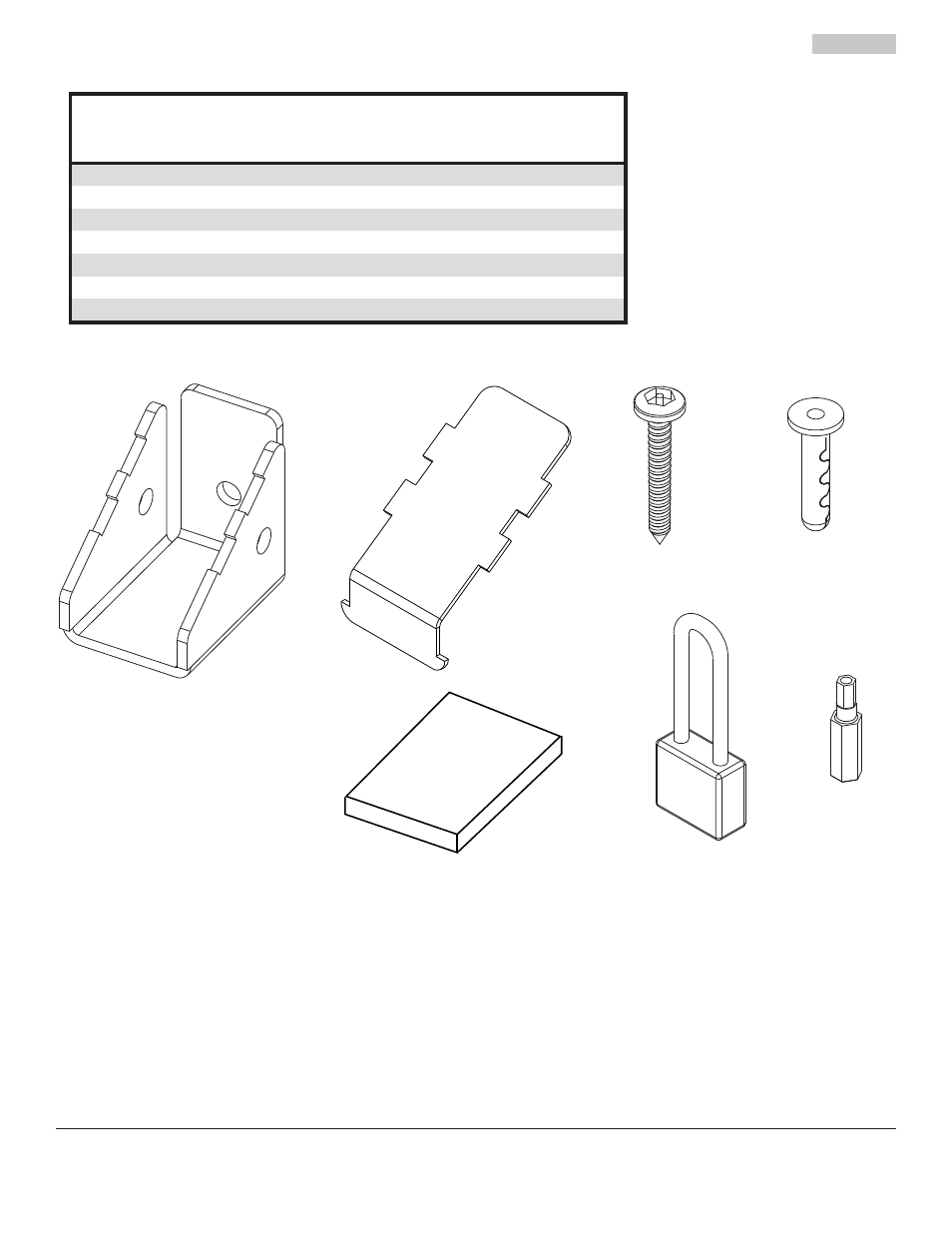 Liste des pièces | Peerless-AV ACC952 - Installation User Manual | Page 15 / 20