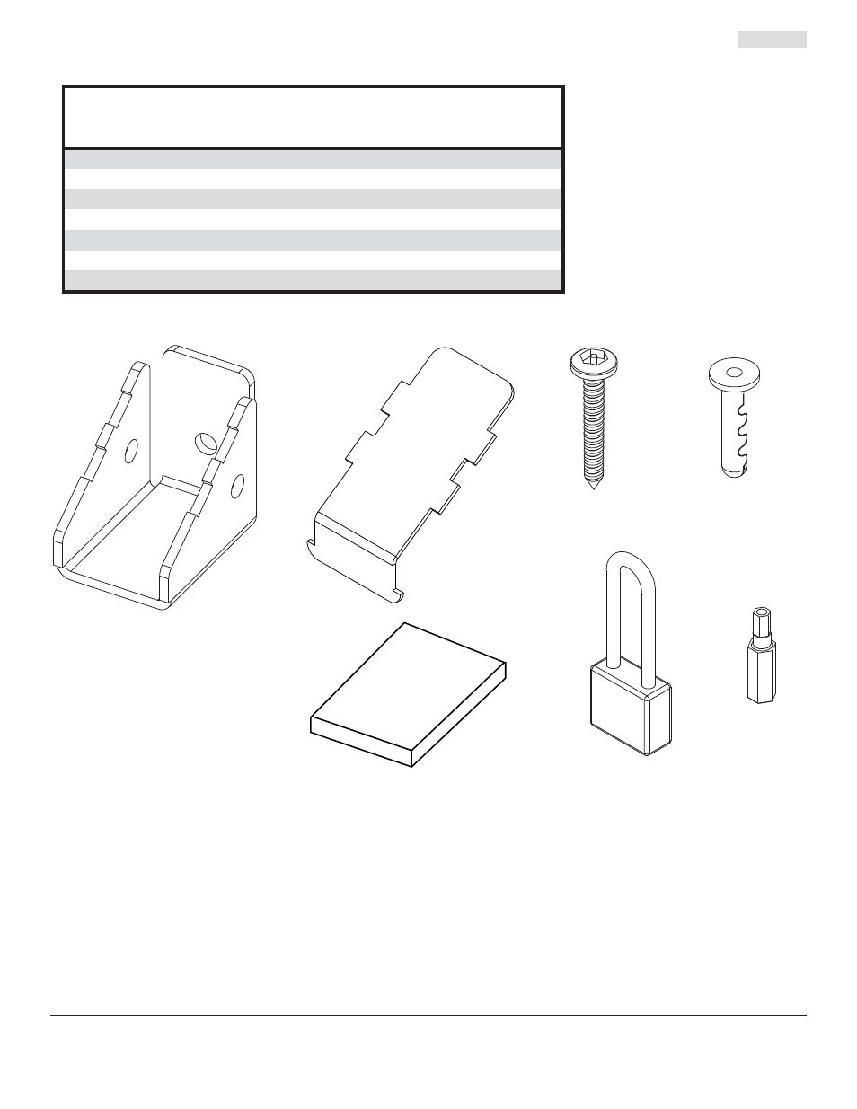 Lista de piezas | Peerless-AV ACC952 - Installation User Manual | Page 9 / 20