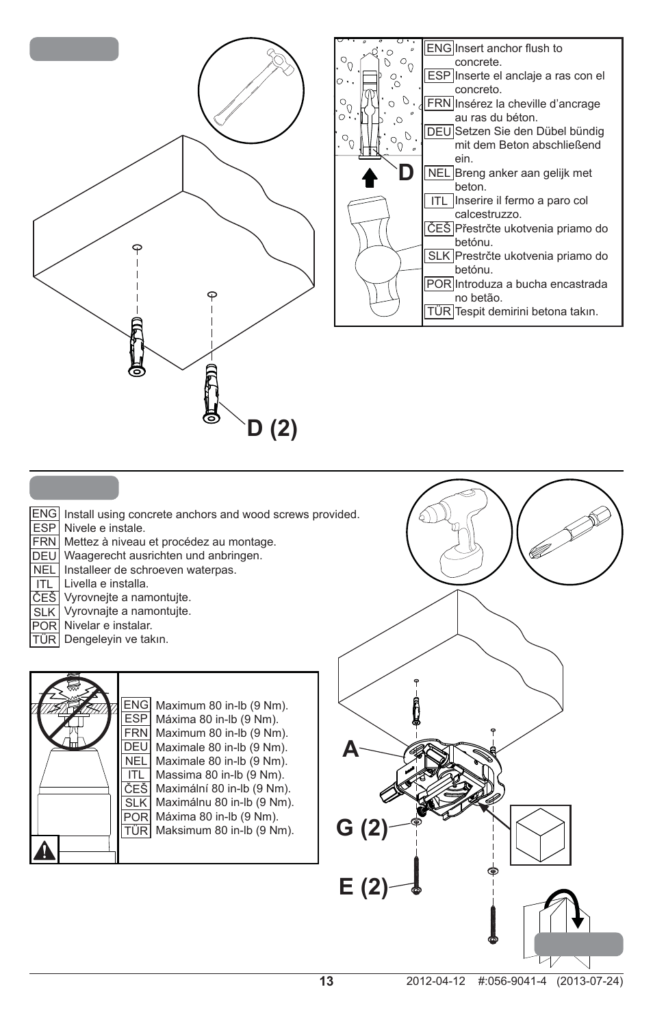 2b-4 2c-4 | Peerless-AV PRGS-UNV - Installation User Manual | Page 13 / 24