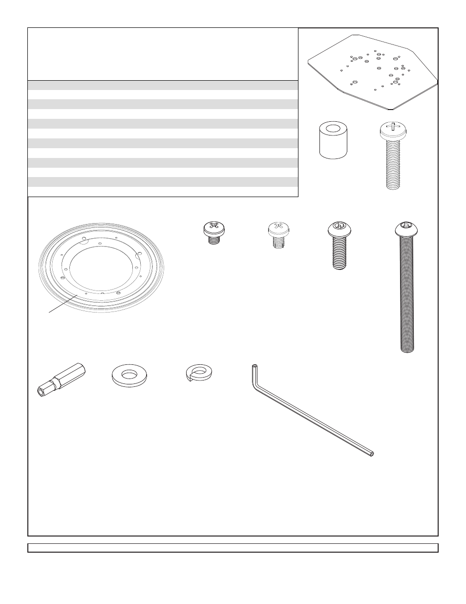 Ef g h i, Parts list | Peerless-AV HG442-HT3-S - Installation User Manual | Page 2 / 7