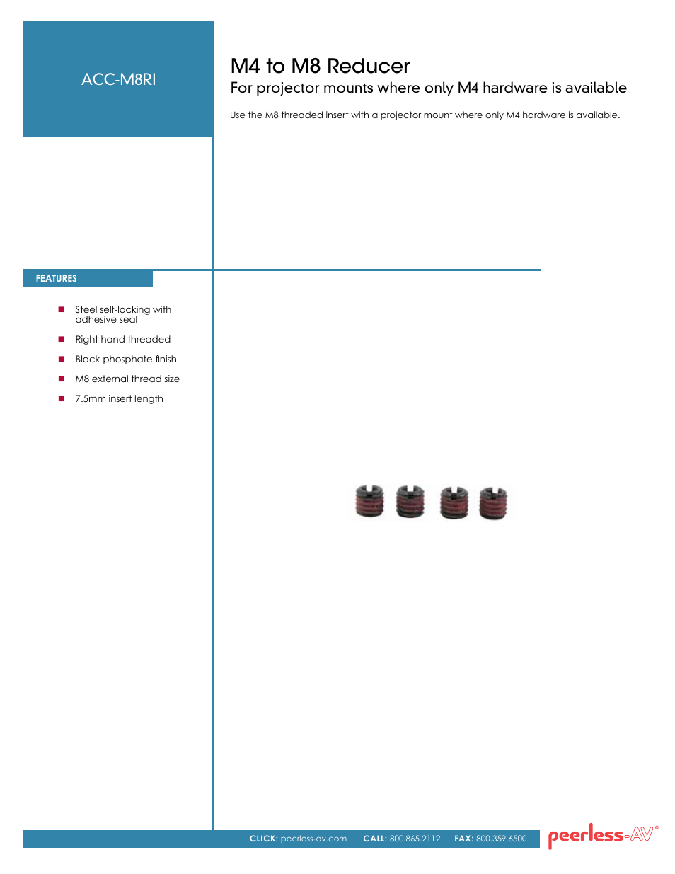 Peerless-AV ACC-M8RI  - Sell Sheet User Manual | 2 pages