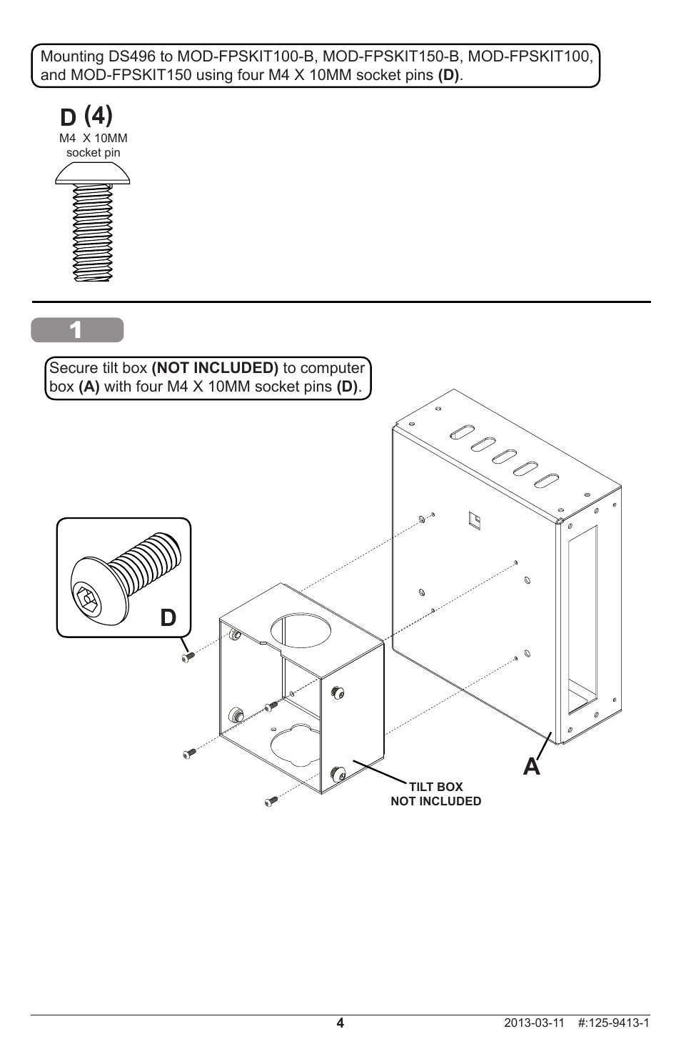 1d (4) | Peerless-AV DS496 - Installation User Manual | Page 4 / 8