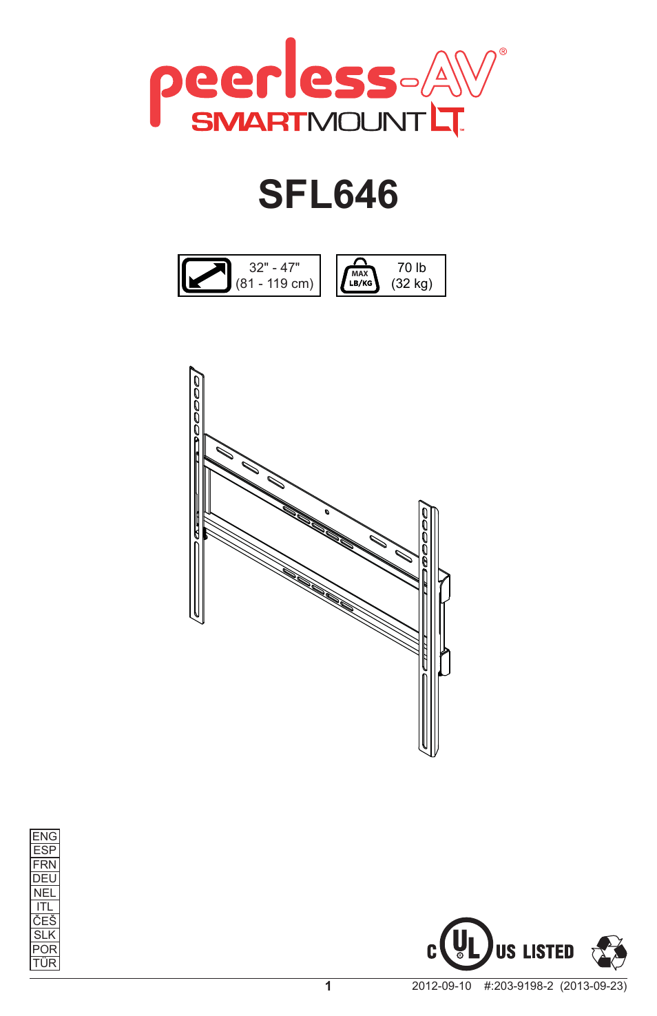 Peerless-AV SFL646 - Installation User Manual | 20 pages