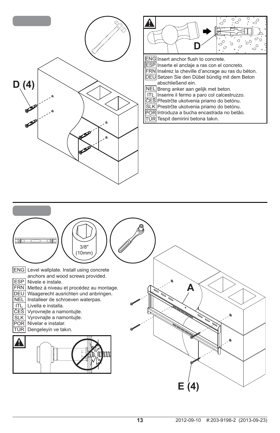 1b-4, D (4) | Peerless-AV SFL646 - Installation User Manual | Page 13 / 20