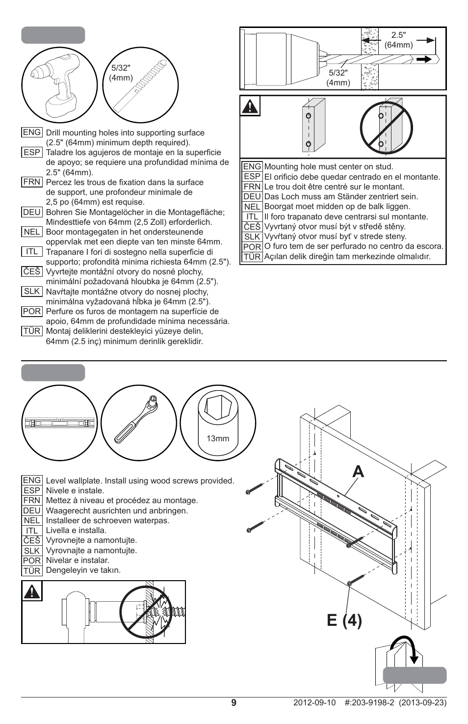 E (4) a | Peerless-AV SFL646 - Installation User Manual | Page 9 / 20
