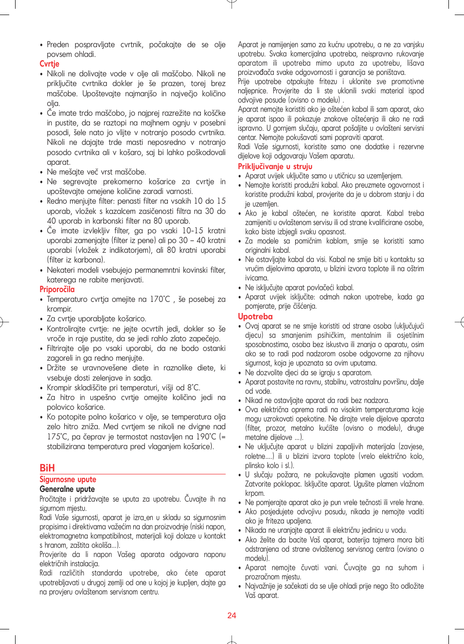 Tefal FF1024 User Manual | Page 24 / 32