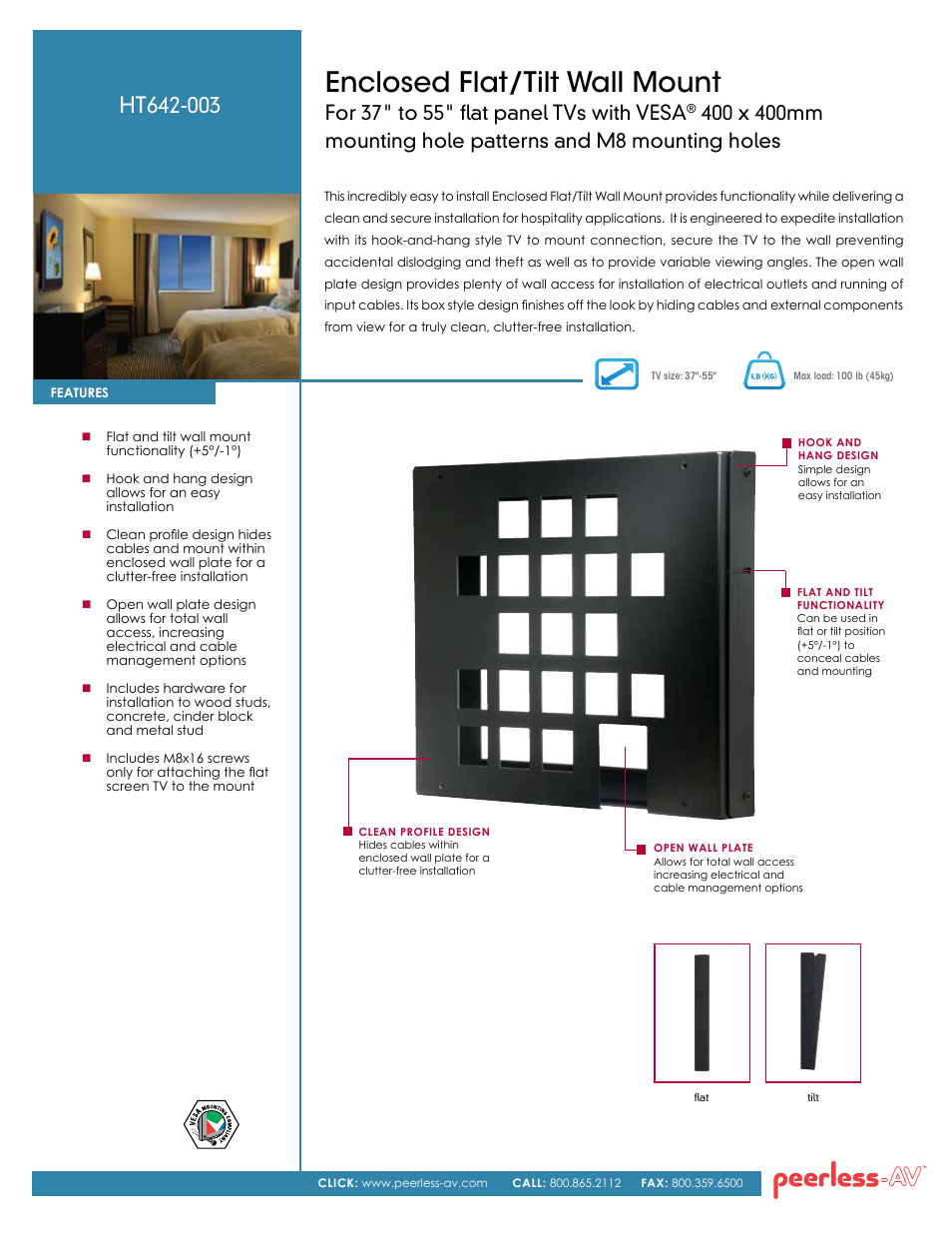 Peerless-AV HT642-003  - Sell Sheet User Manual | 2 pages