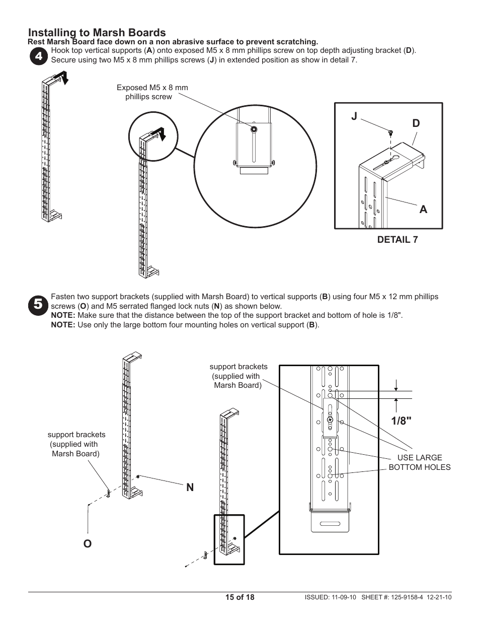 Installing to marsh boards, Ad j | Peerless-AV IWB600-UNIV - Installation User Manual | Page 15 / 18
