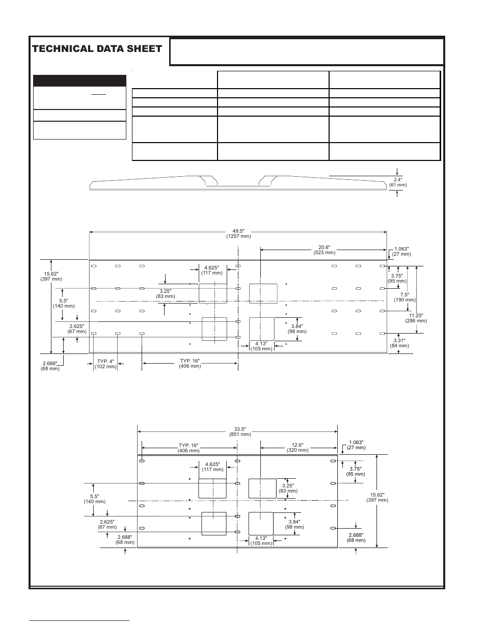 Technical data sheet | Peerless-AV WSP724-W  - Sell Sheet User Manual | Page 2 / 2