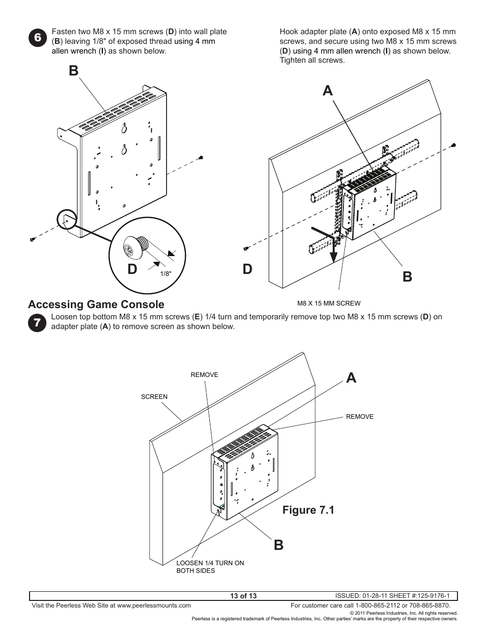 Db a b d, 7accessing game console, Figure 7.1 | Peerless-AV GC-UNV - Installation User Manual | Page 13 / 13
