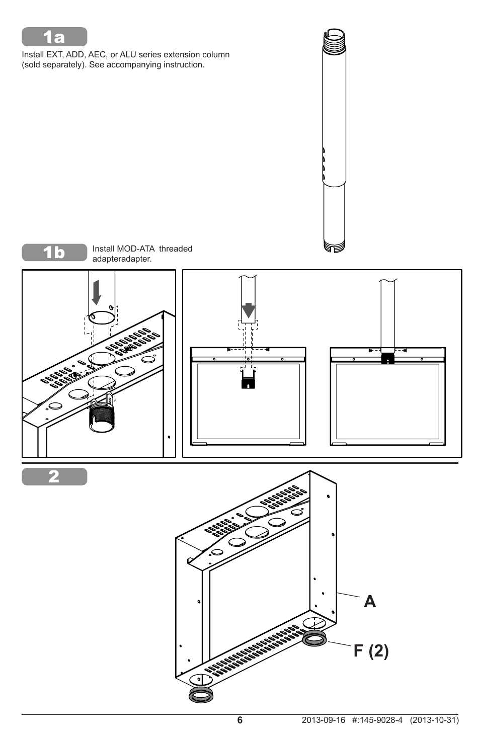 21b 1a, F (2) a | Peerless-AV DST995 - Installation User Manual | Page 6 / 13