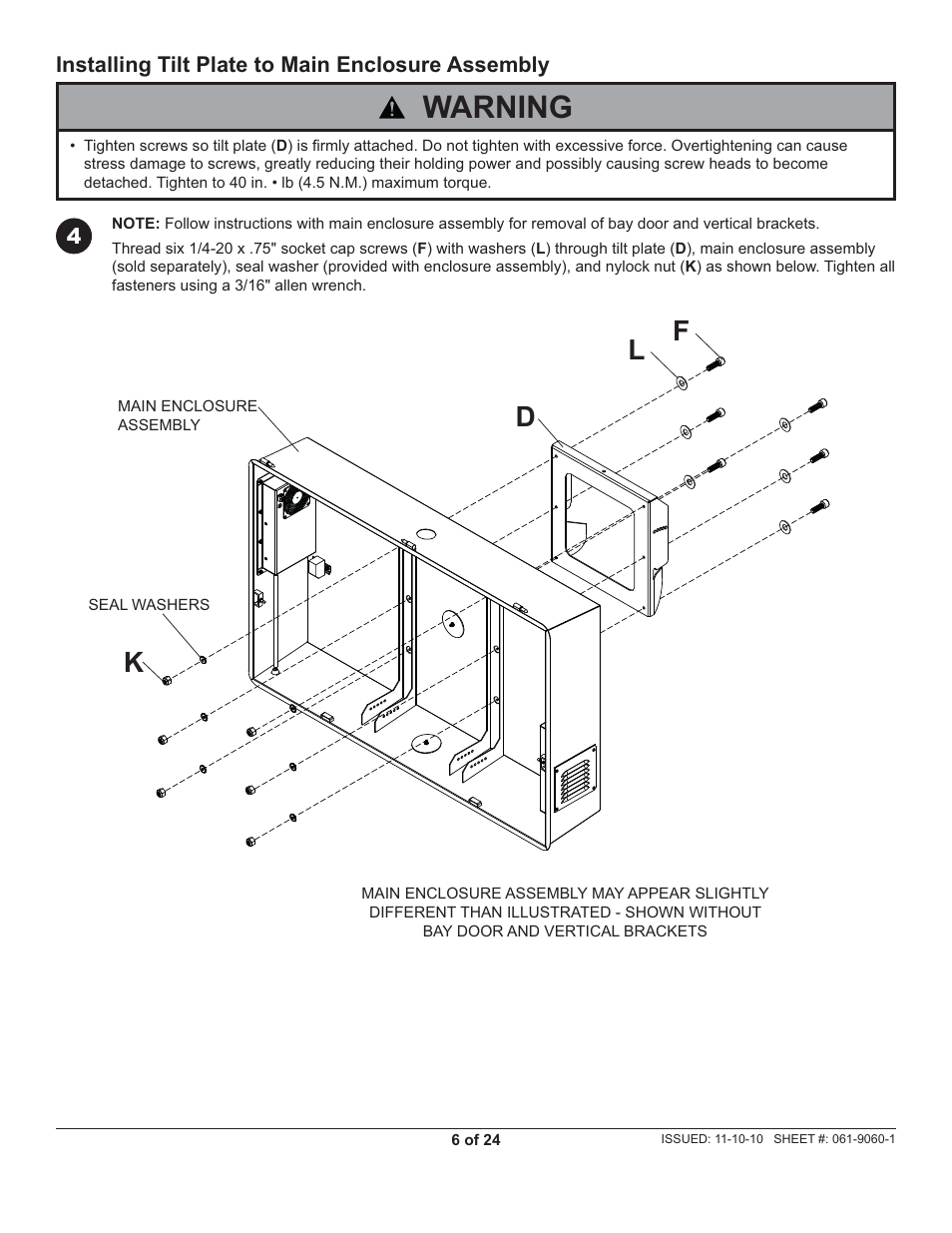 Warning, Kd f l | Peerless-AV FPEPM-08 - Installation User Manual | Page 6 / 24