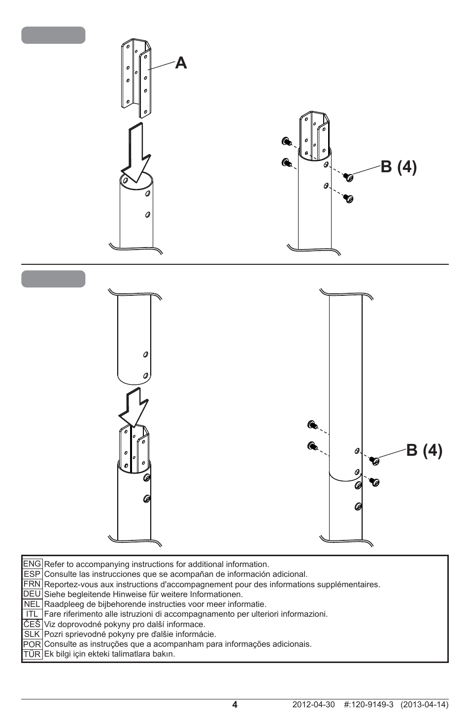 12 a b (4) b (4) | Peerless-AV MOD-APC - Installation User Manual | Page 4 / 8