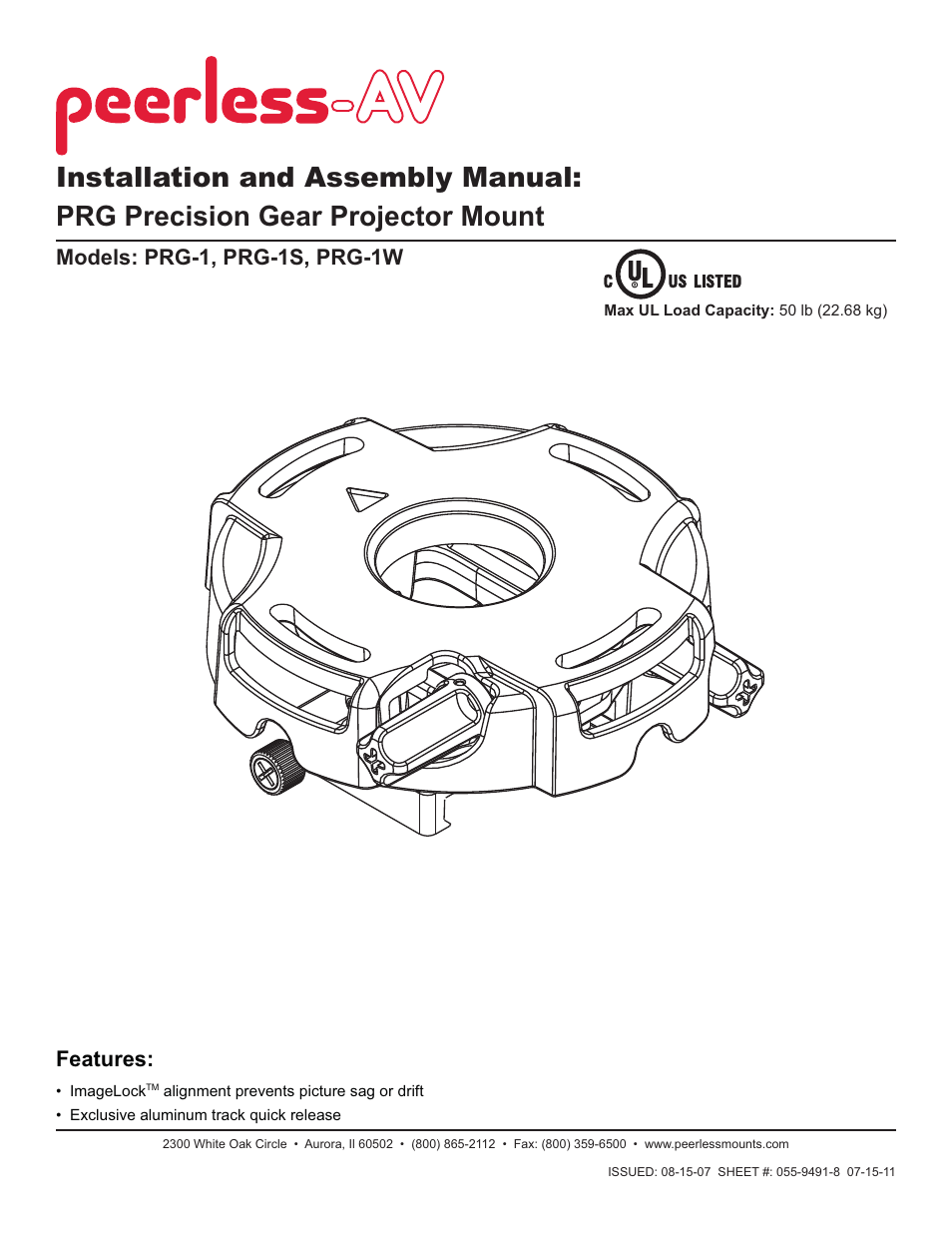 Peerless-AV PRG-JVC-DLA - Installation User Manual | 13 pages