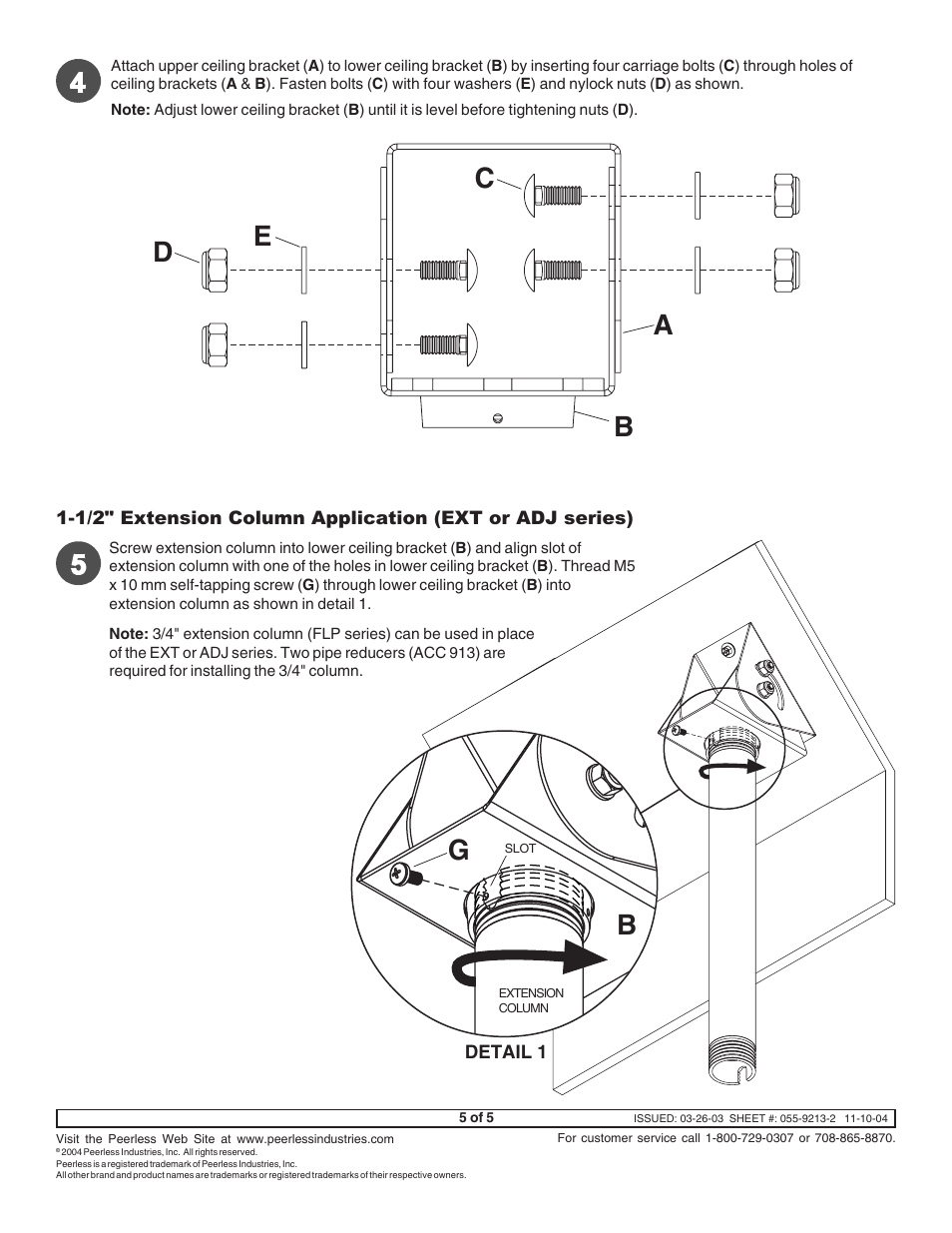 De c b a | Peerless-AV ACC912 - Installation User Manual | Page 5 / 5