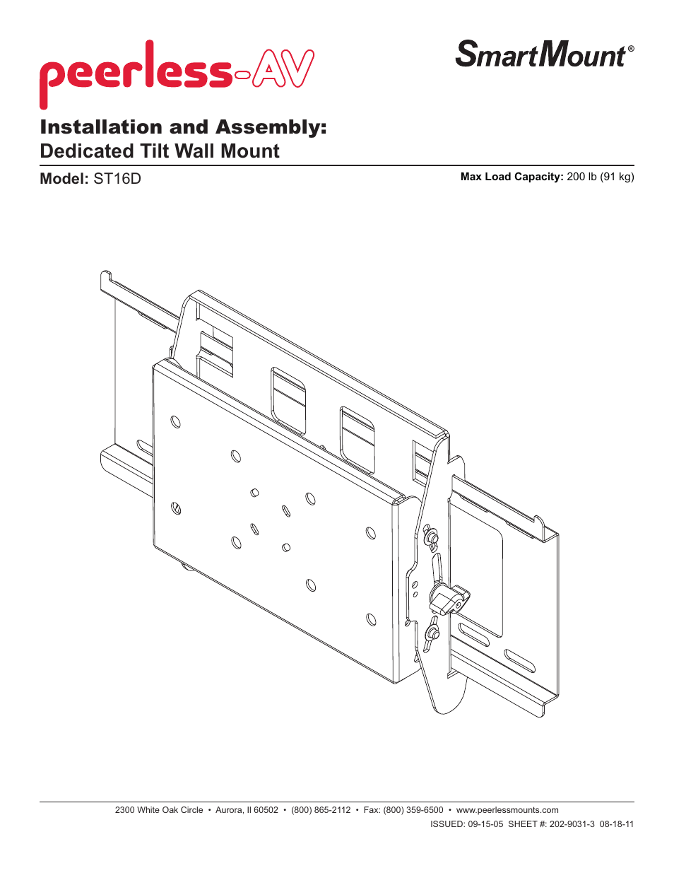 Peerless-AV ST16D - Installation User Manual | 11 pages