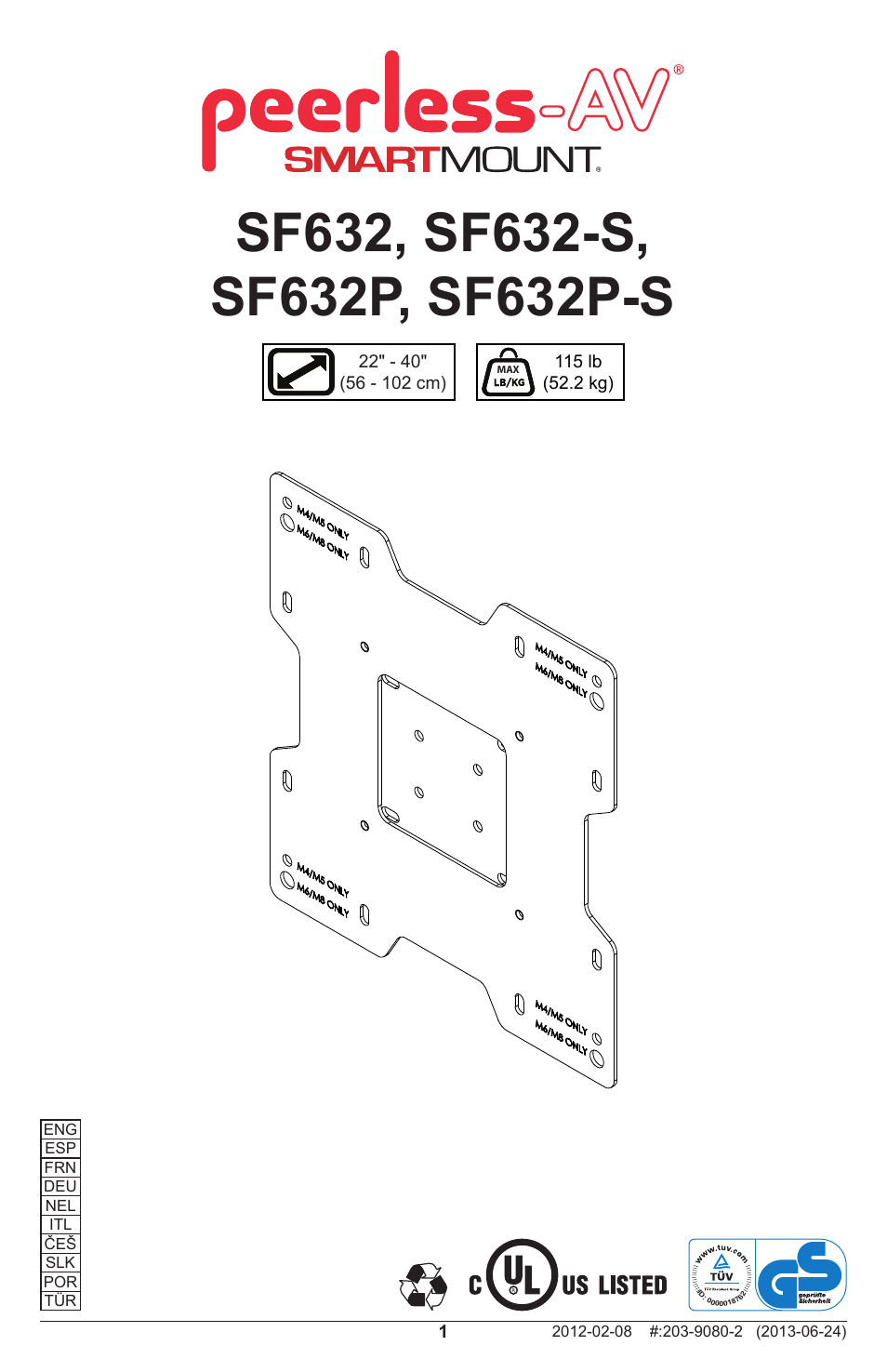 Peerless-AV SF632P - Installation User Manual | 24 pages