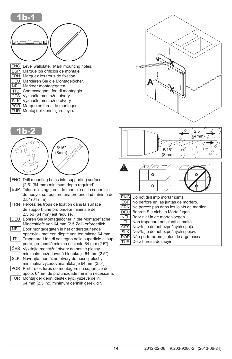 1b-1 1b-2 | Peerless-AV SF632P - Installation User Manual | Page 14 / 24