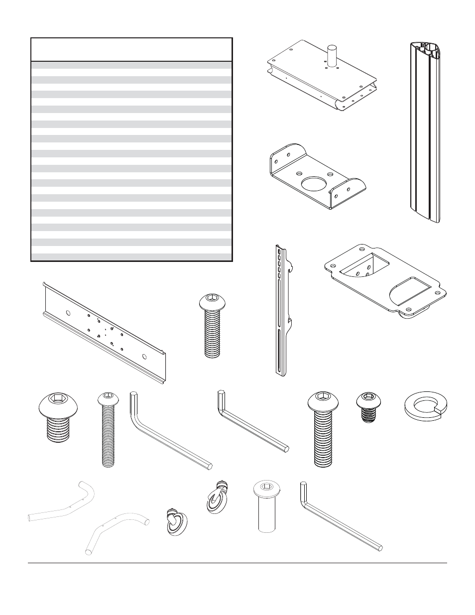 Parts list | Peerless-AV SC560FK - Installation User Manual | Page 3 / 11