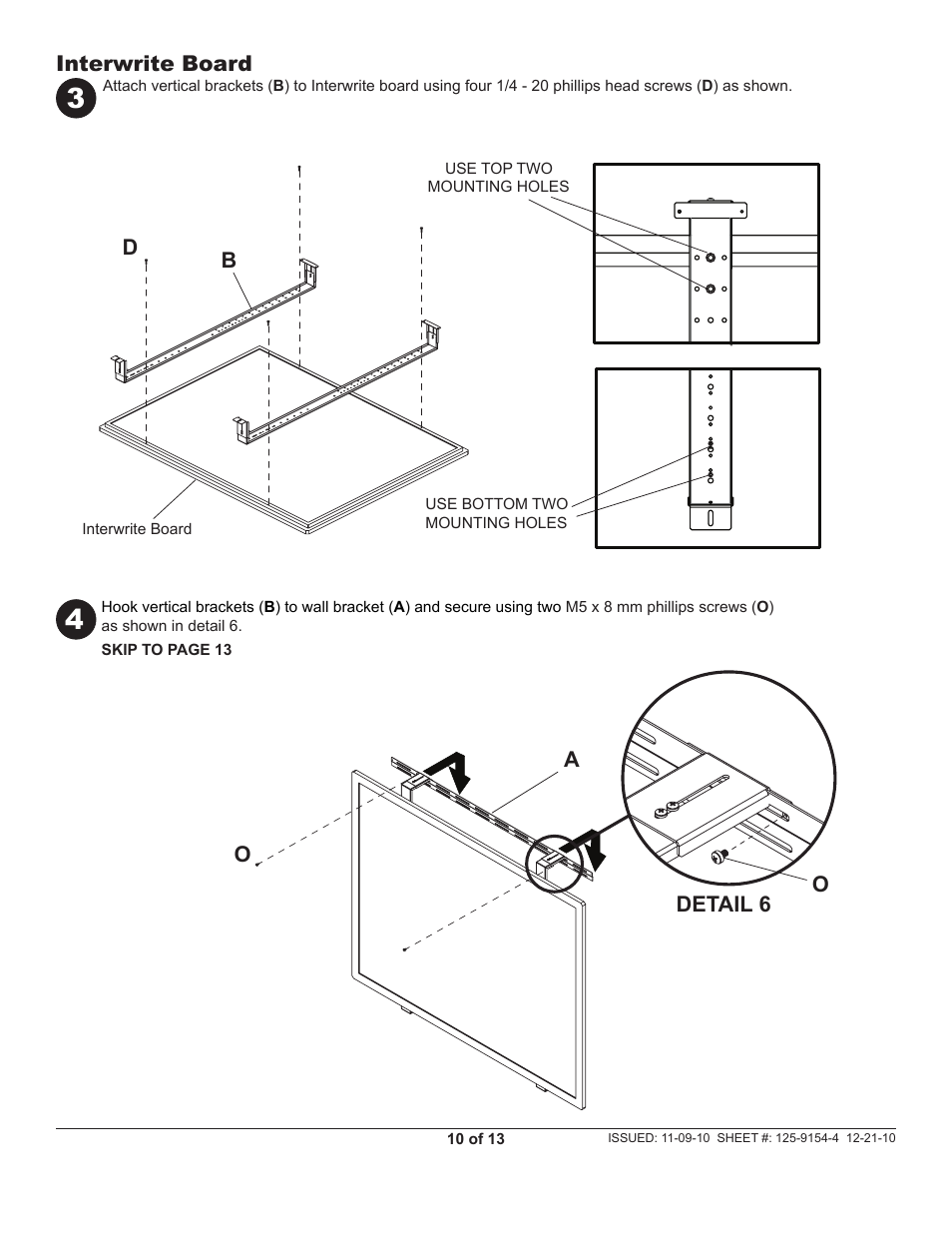 Peerless-AV IWB600-2SB - Installation User Manual | Page 10 / 13