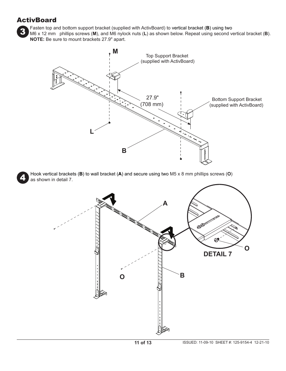 La b activboard, Detail 7 o | Peerless-AV IWB600-2SB - Installation User Manual | Page 11 / 13