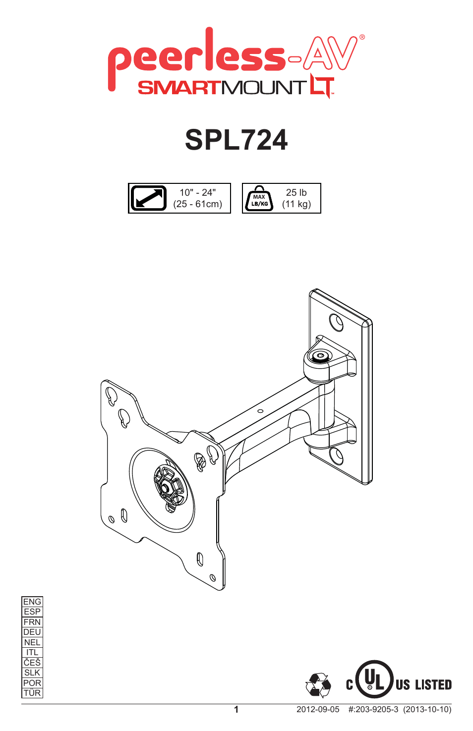 Peerless-AV SPL724 - Installation User Manual | 20 pages
