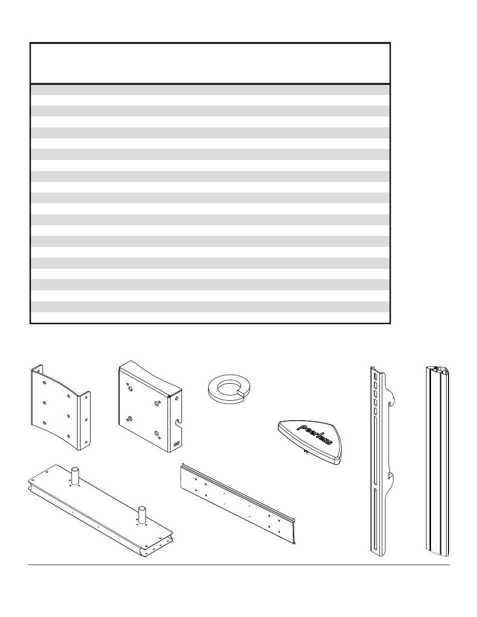 Parts list | Peerless-AV SC590 - Installation User Manual | Page 3 / 12